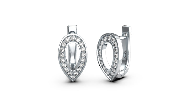 Drop Earrings Encrusted with Round White Diamonds | Fête Jubilee III