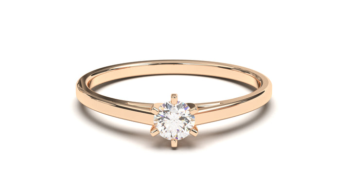 Engagement Ring with a Single Solitaire Round White Diamond | Fête Matrimony VI