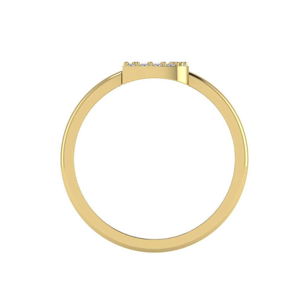 Letter B Ring In Gold Or Silver With Diamonds