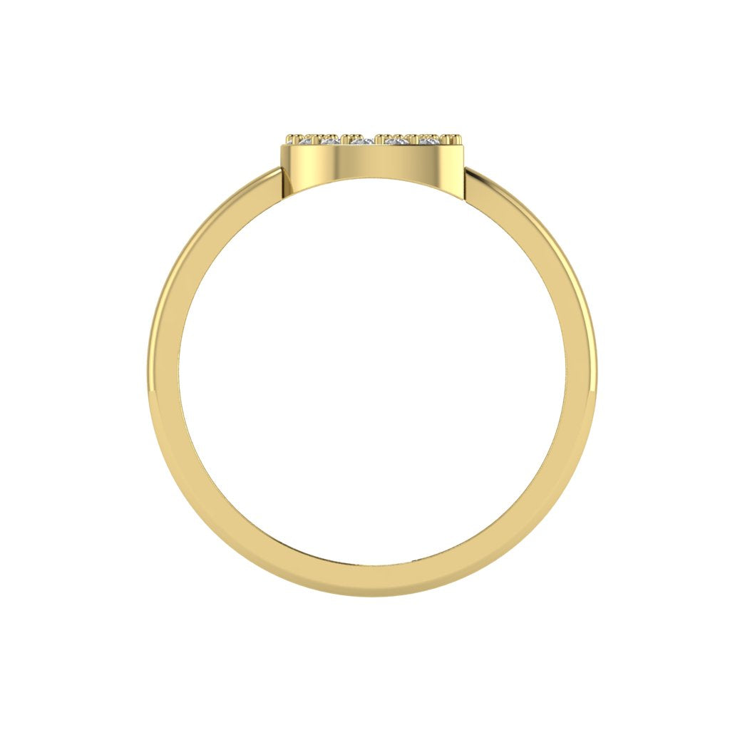 Letter G Ring In Gold Or Silver With Diamonds