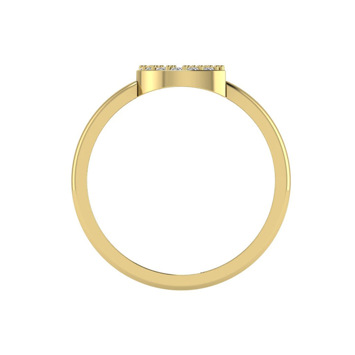 Letter G Ring In Gold Or Silver With Diamonds