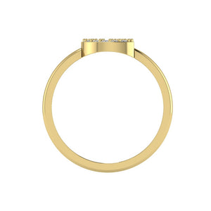 Letter G Ring In Gold Or Silver With Diamonds