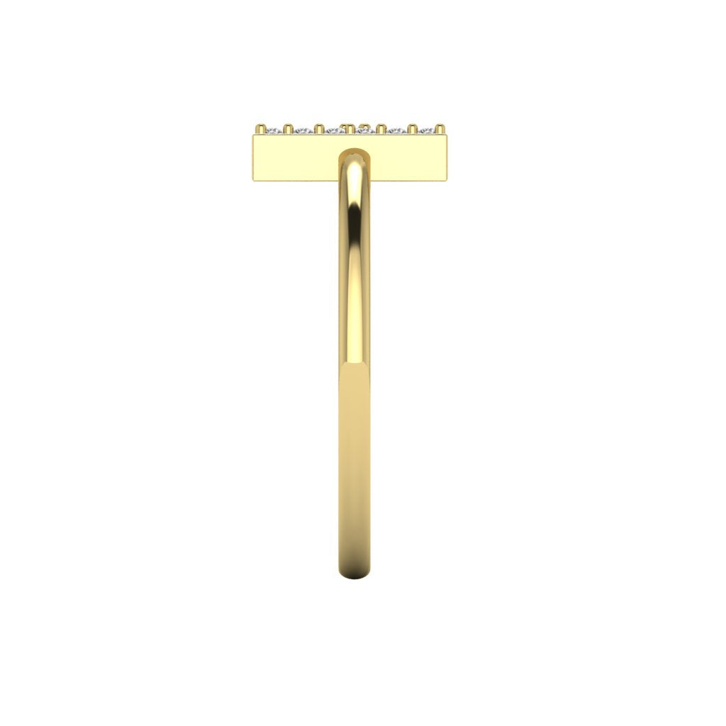 Letter H Ring In Gold Or Silver With Diamonds