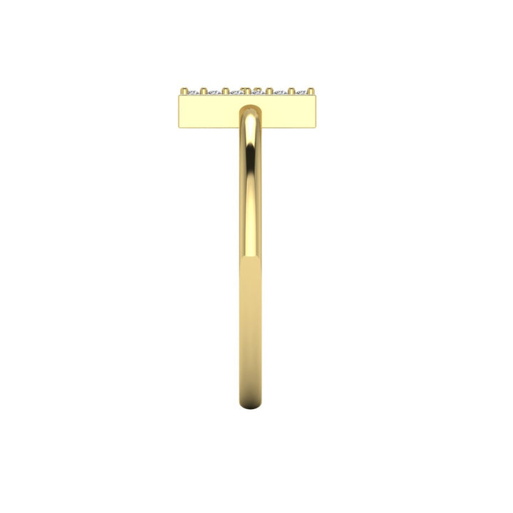 Letter H Ring In Gold Or Silver With Diamonds