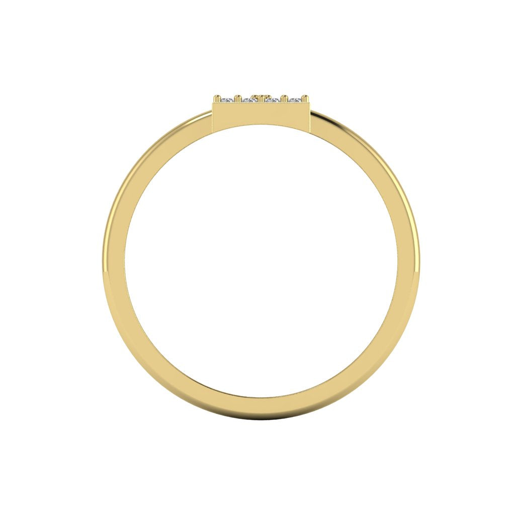 Letter I Ring In Gold Or Silver With Diamonds