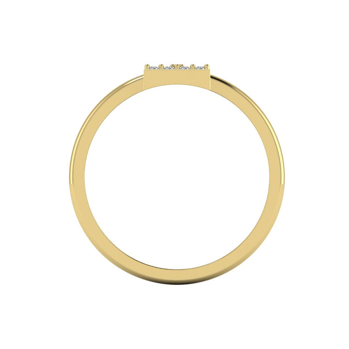 Letter I Ring In Gold Or Silver With Diamonds