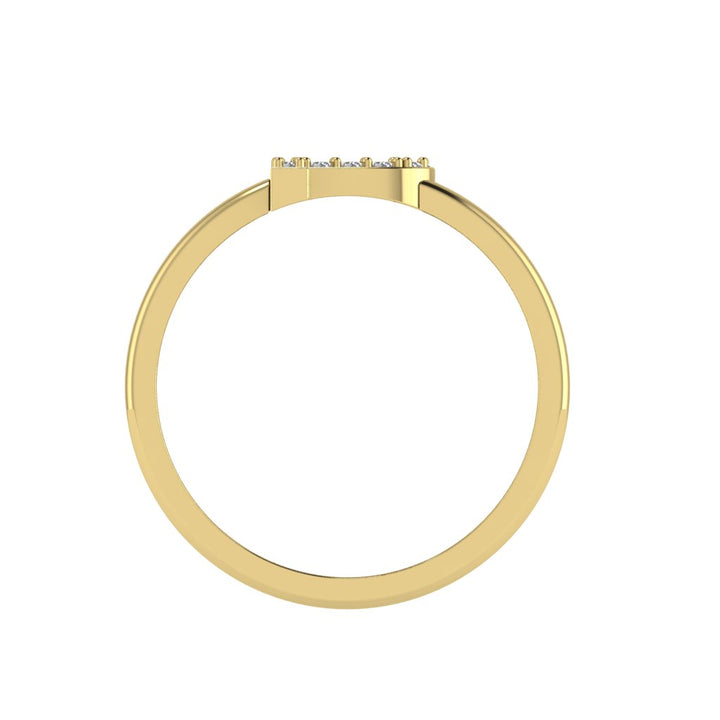 Letter P Ring In Gold Or Silver With Diamonds