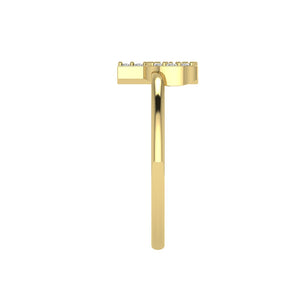 Letter P Ring In Gold Or Silver With Diamonds