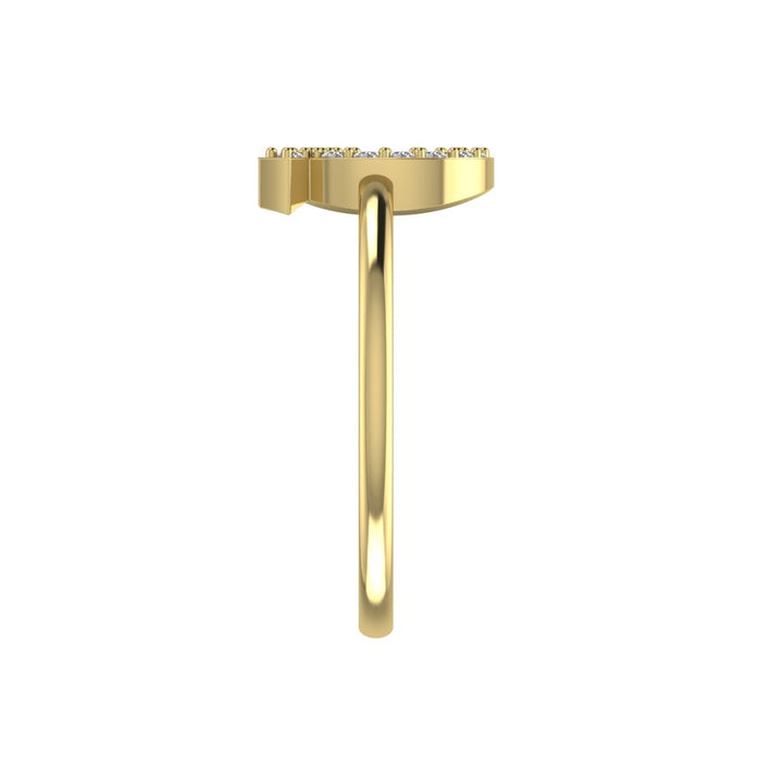Letter Q Ring In Gold Or Silver With Diamonds