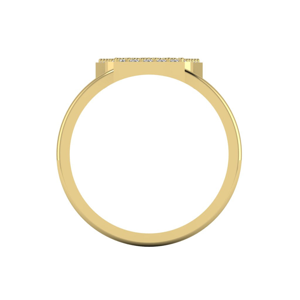 Letter T Ring In Gold Or Silver With Diamonds