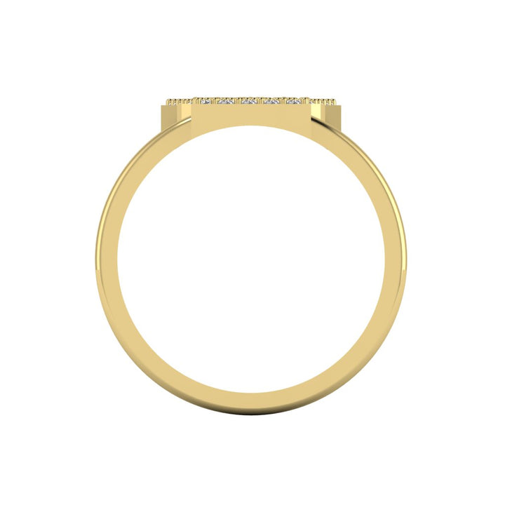 Letter T Ring In Gold Or Silver With Diamonds