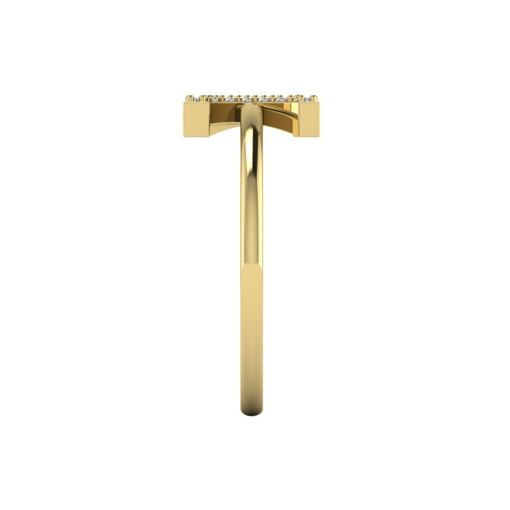 Letter Z Ring In Gold Or Silver With Diamonds