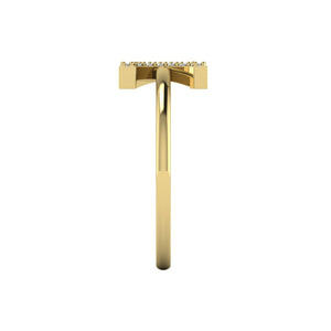 Letter Z Ring In Gold Or Silver With Diamonds