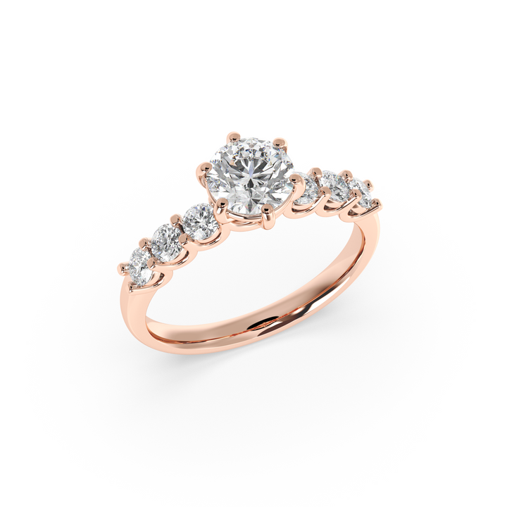 Diamond Solitaire Ring Band Ring in Classic Style