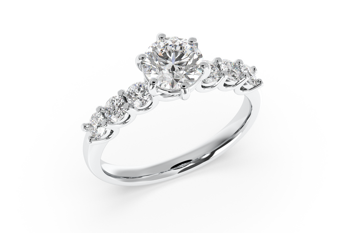 Diamond Solitaire Ring Band Ring in Classic Style