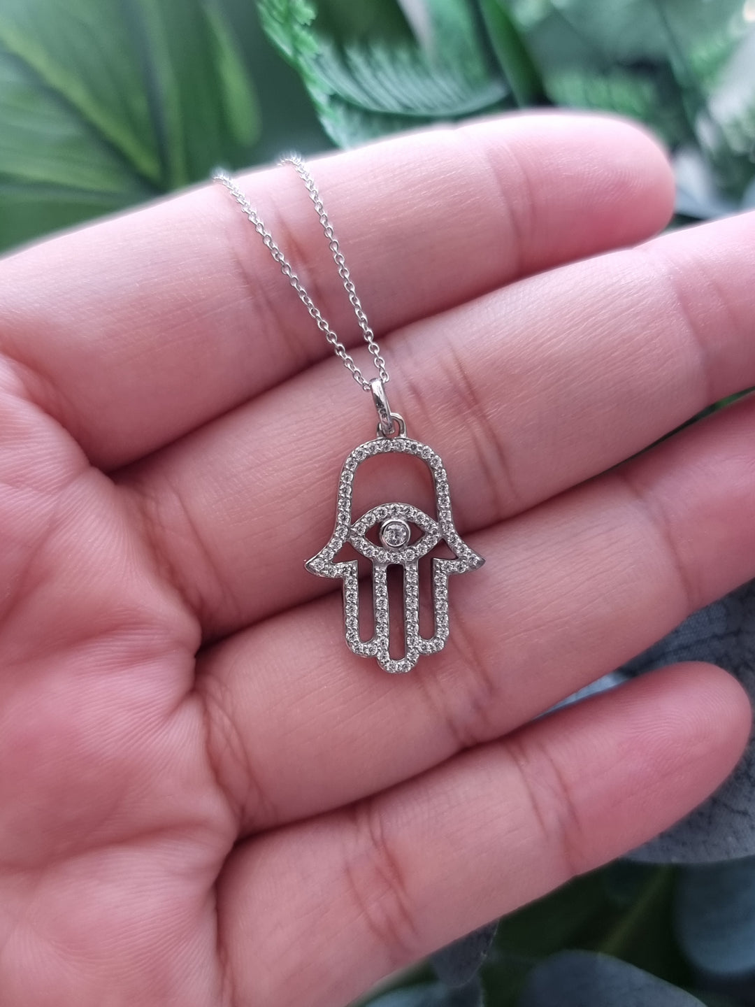 Diamond Hand Amulet Pendant | Hamsa V