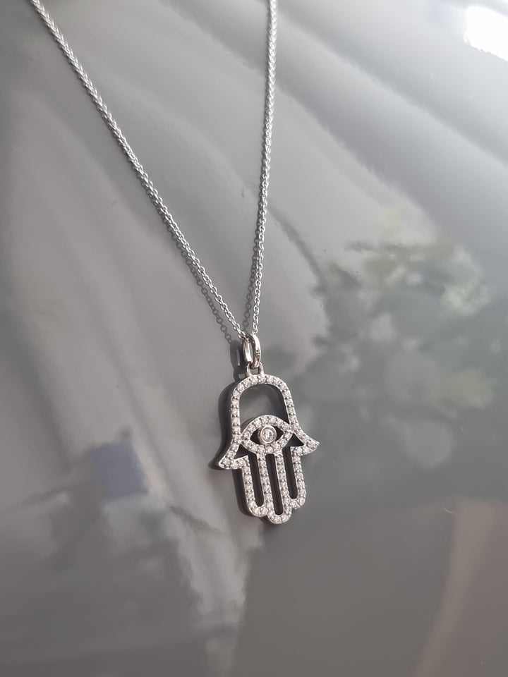 Diamond Hand Amulet Pendant | Hamsa V