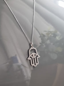 Diamond Hand Amulet Pendant | Hamsa V