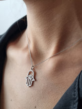 Load image into Gallery viewer, Diamond Hand Amulet Pendant | Hamsa V
