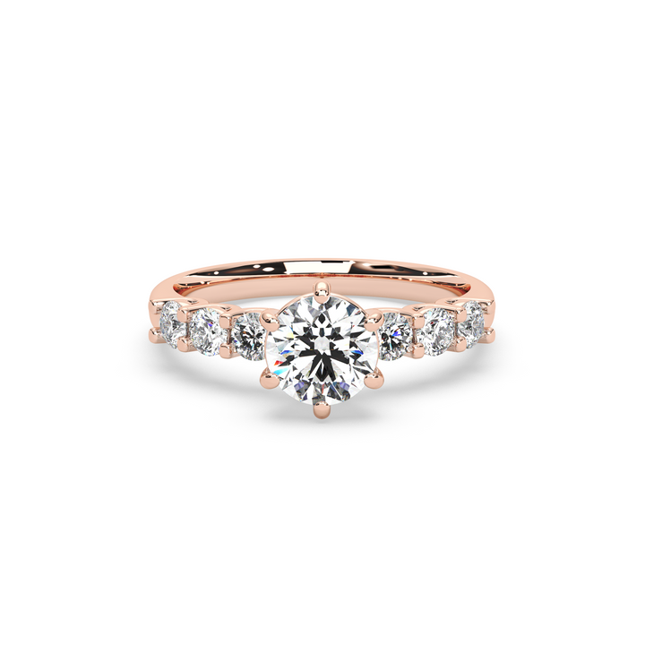 Diamond Solitaire Ring Band Ring in Classic Style