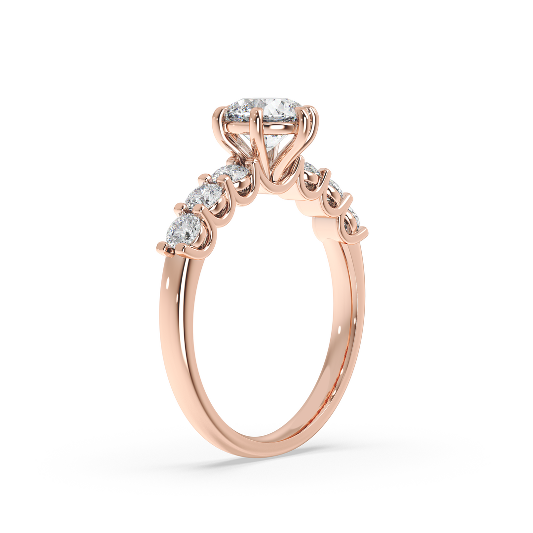 Diamond Solitaire Ring Band Ring in Classic Style