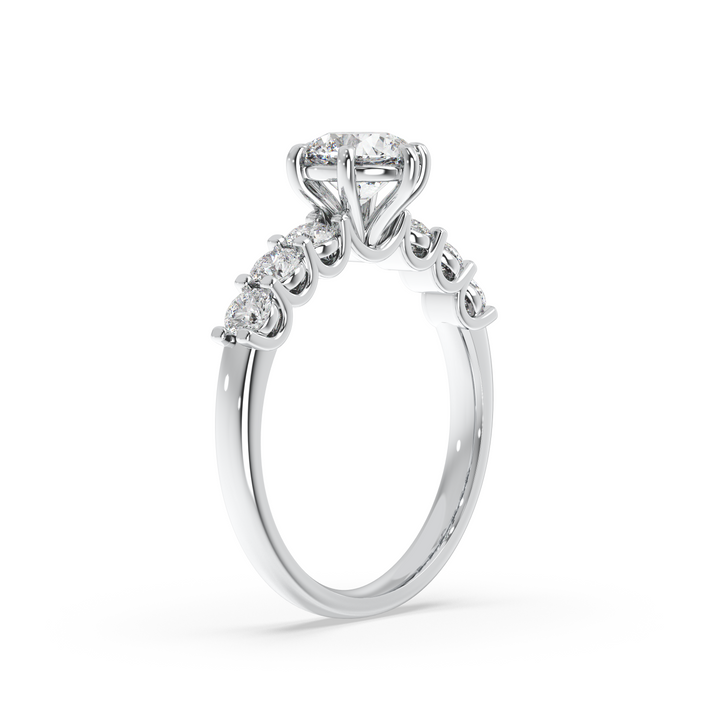 Diamond Solitaire Ring Band Ring in Classic Style