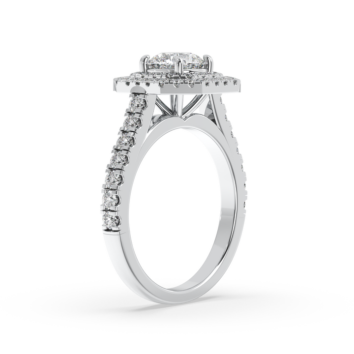 Diamond Solitaire Ring with Double Octagon Diamond Halo
