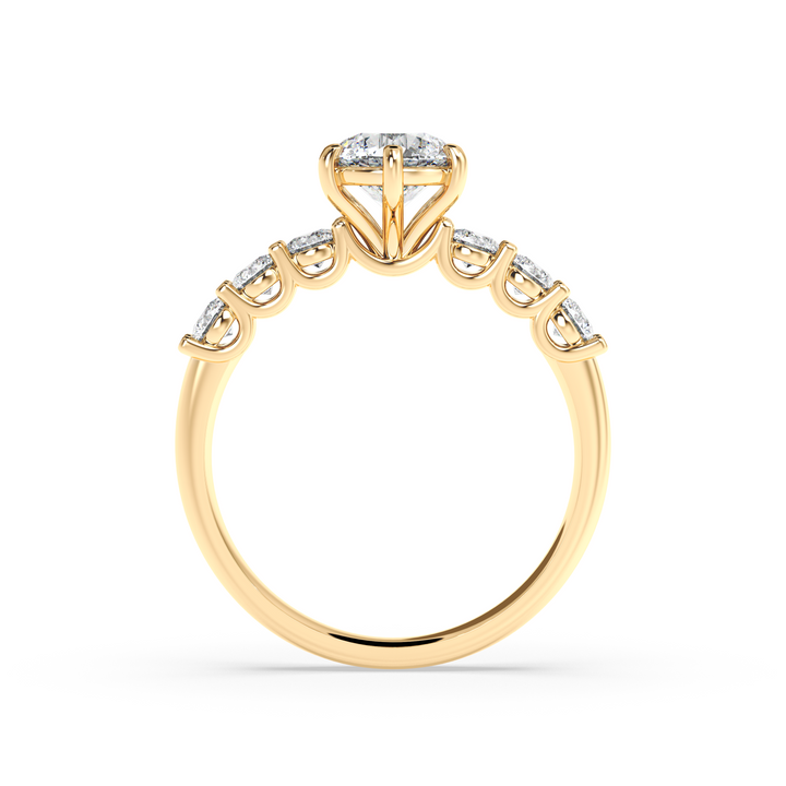 Diamond Solitaire Ring Band Ring in Classic Style
