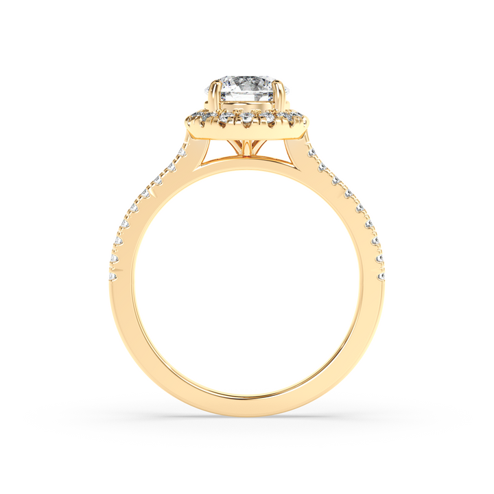 Diamond Solitaire Ring with Round Diamond Halo