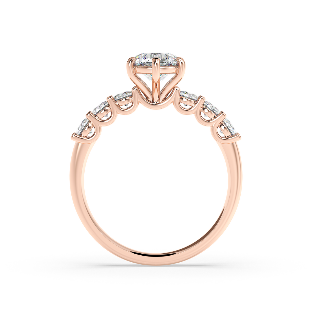 Diamond Solitaire Ring Band Ring in Classic Style