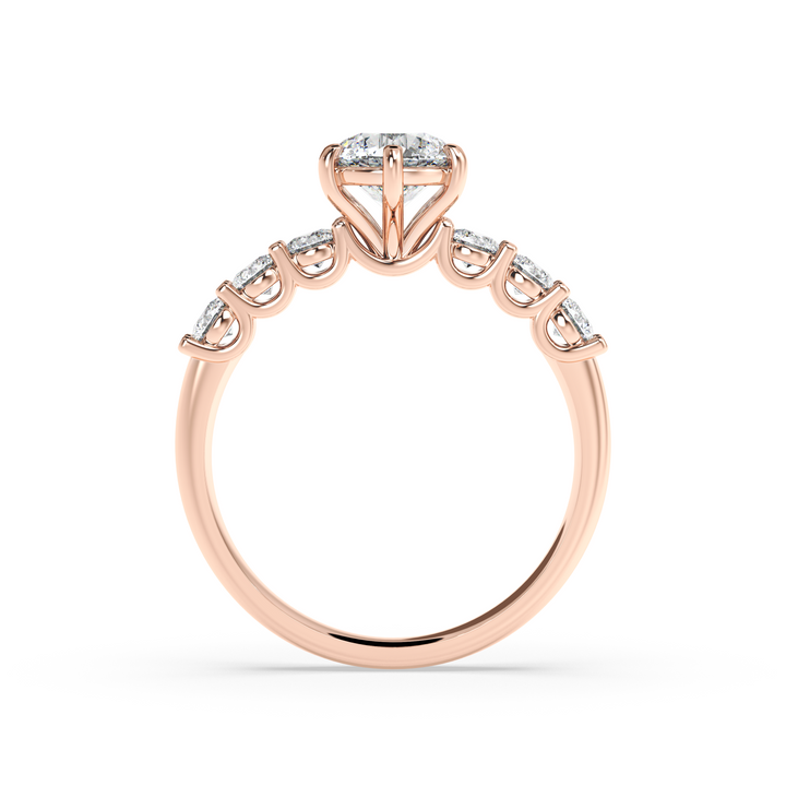 Diamond Solitaire Ring Band Ring in Classic Style