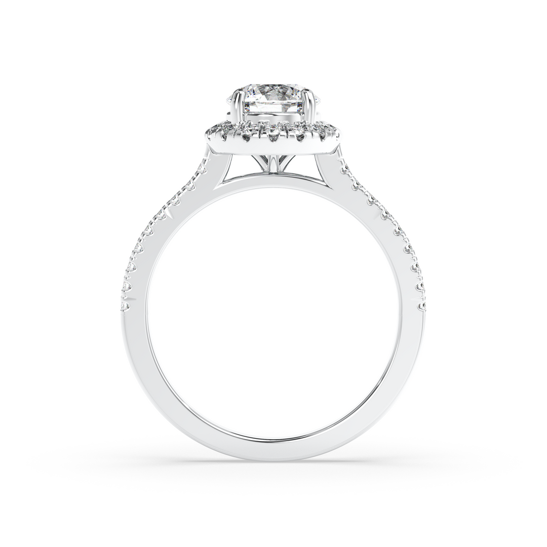 Diamond Solitaire Ring with Round Diamond Halo