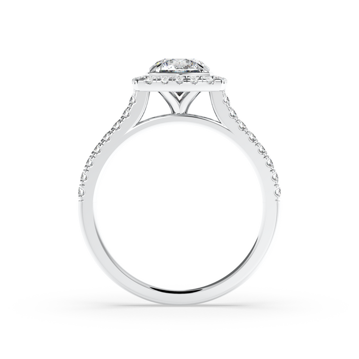 Diamond Solitaire Ring with Square Diamond Halo