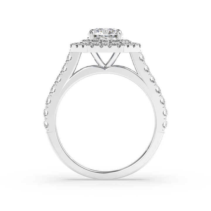 Diamond Solitaire Ring with Double Octagon Diamond Halo