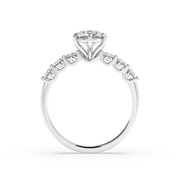 Diamond Solitaire Ring Band Ring in Classic Style