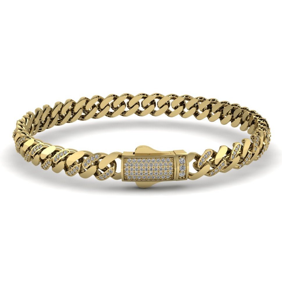 Cuban Style Bracelet with Lab Grown Diamonds