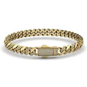 Cuban Style Bracelet with Lab Grown Diamonds