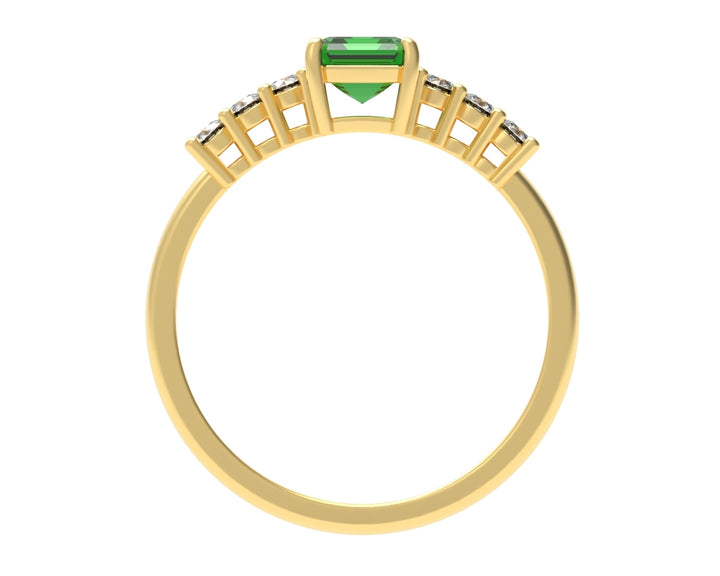 Octagon Emerald Ring With Diamonds | Luxe Vert I