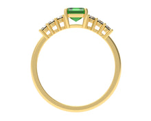 Load image into Gallery viewer, Octagon Emerald Ring With Diamonds | Luxe Vert I
