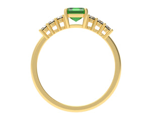Octagon Emerald Ring With Diamonds | Luxe Vert I