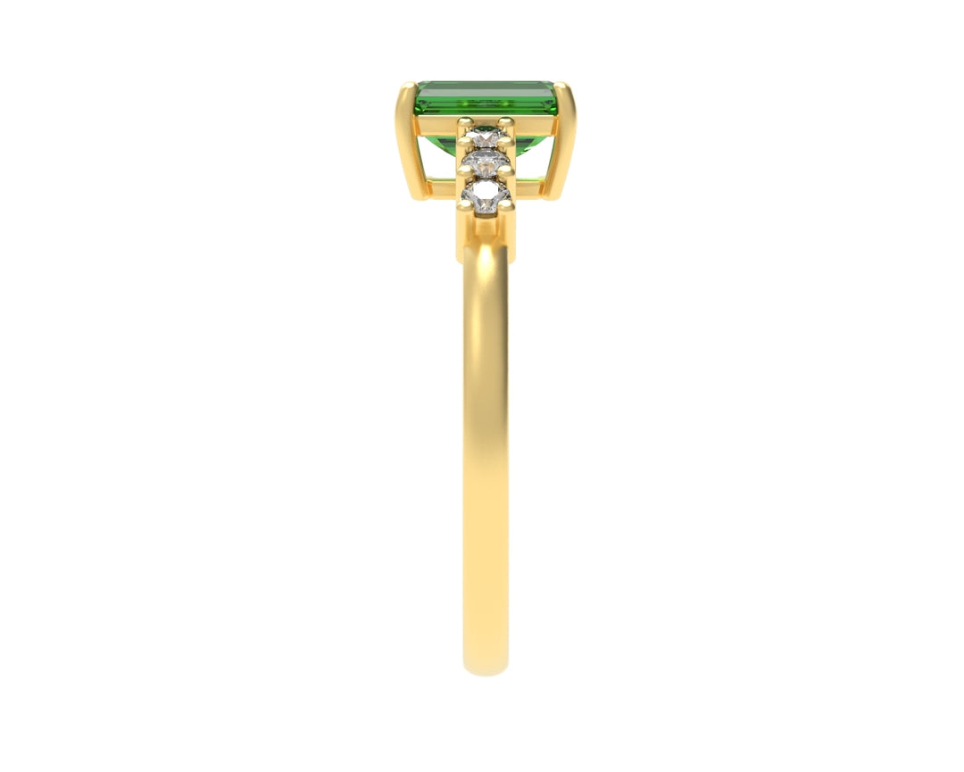 Octagon Emerald Ring With Diamonds | Luxe Vert I