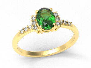Oval Emerald Ring With Diamonds | Luxe Vert II