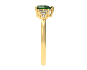 Pear Emerald Ring With Diamonds | Luxe Vert III