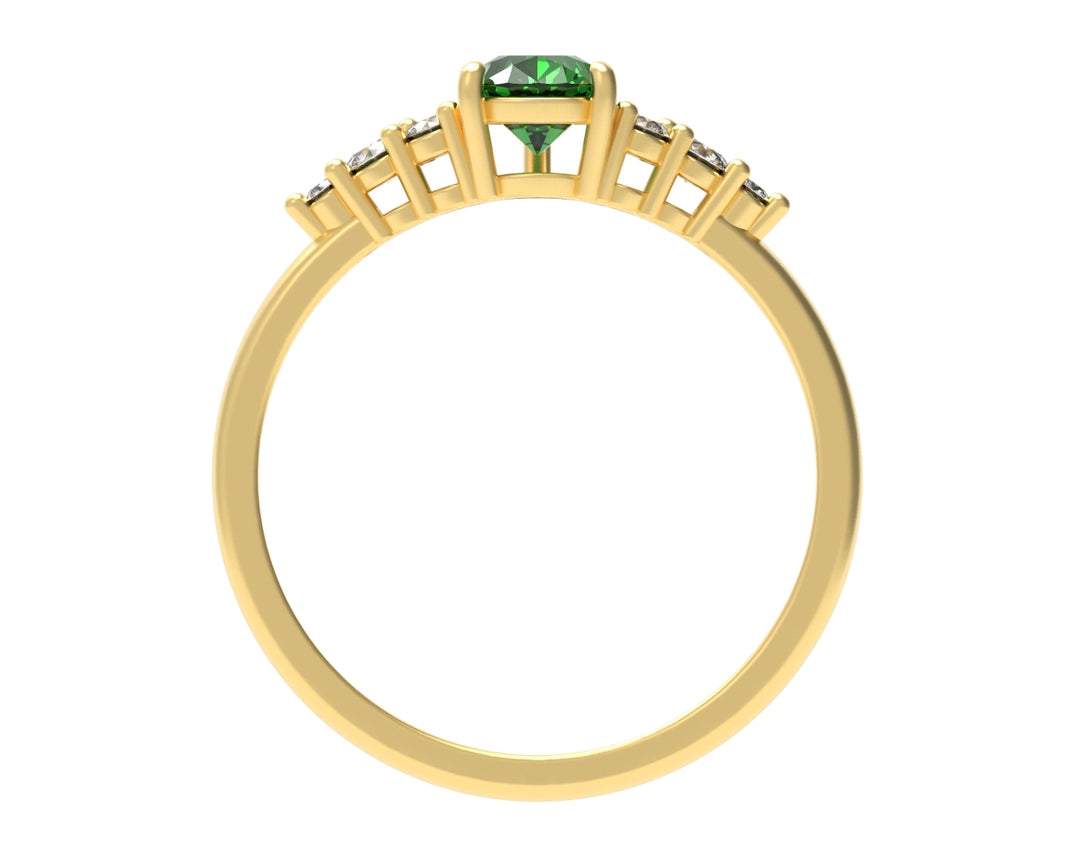 Pear Emerald Ring With Diamonds | Luxe Vert III