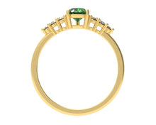 Load image into Gallery viewer, Pear Emerald Ring With Diamonds | Luxe Vert III
