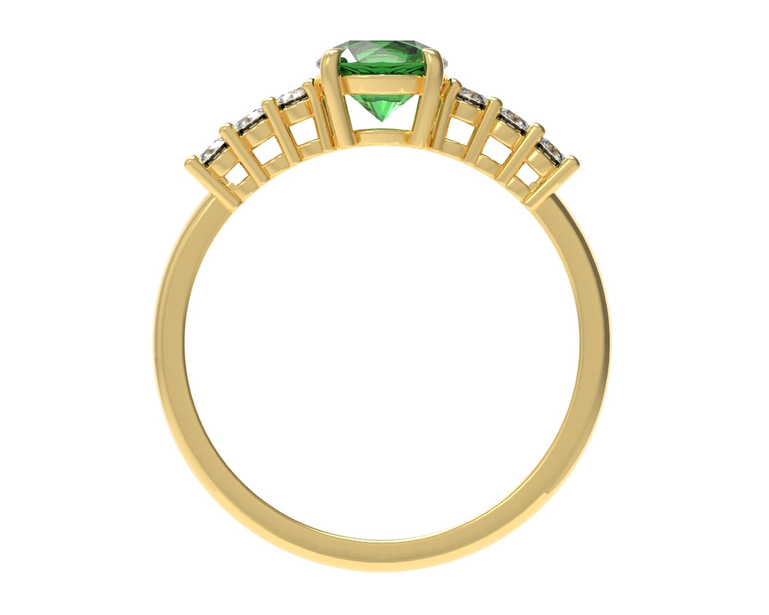Round Emerald Ring With Diamonds | Luxe Vert IV