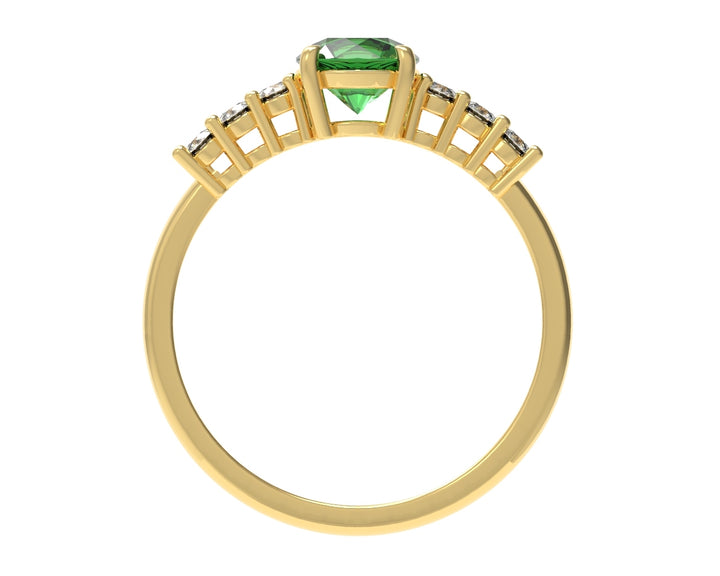 Round Emerald Ring With Diamonds | Luxe Vert IV