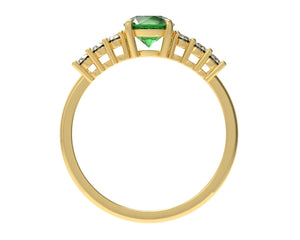Round Emerald Ring With Diamonds | Luxe Vert IV