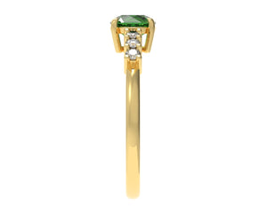 Round Emerald Ring With Diamonds | Luxe Vert IV