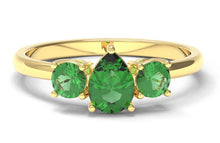 Load image into Gallery viewer, Pear And Round Emeralds Ring | Luxe Vert VI
